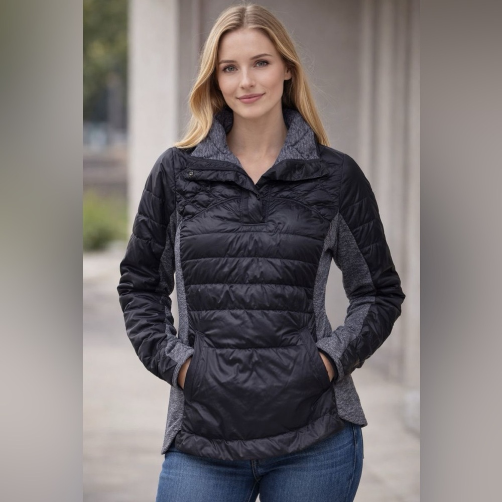 Lululemon Black Grape Down For A Run Pullover Size 6